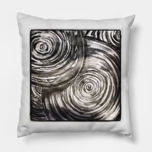 Graphite abstract scrolls Pillow