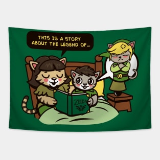 Funny Cats Bedtime Story For Gamers Tapestry
