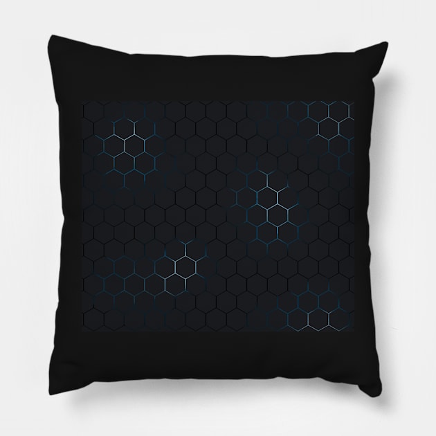 Futuristic honeycomb Pillow by sivelobanova