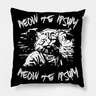 B/White MEOW TE IPSUM - KNOW YOURSELF Pillow