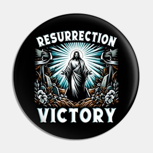 Resurrection Victory, Jesus emerging from the tomb symbols of new life Pin