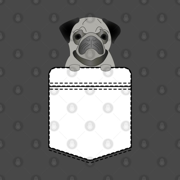 Peeking pug by Stitch by KM