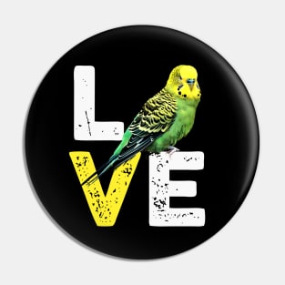 Yellow Budgie Love funny Pin