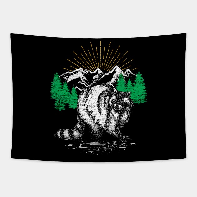 Wildlife Raccoon Tapestry by shirtsyoulike