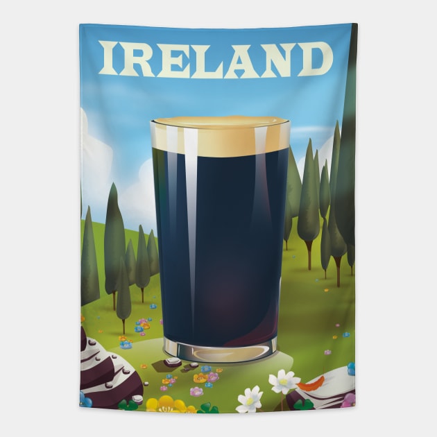 Ireland pint landscape Tapestry by nickemporium1