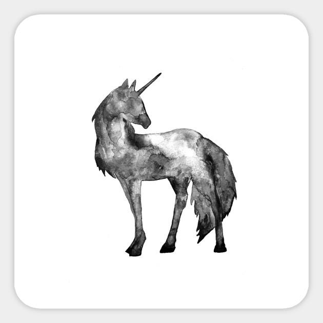Unicorn Black And White Beauty Sticker Teepublic