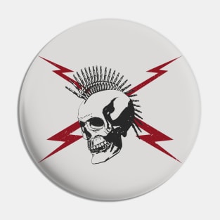 Punk Rock Skeleton with Lightning Bolts Pin