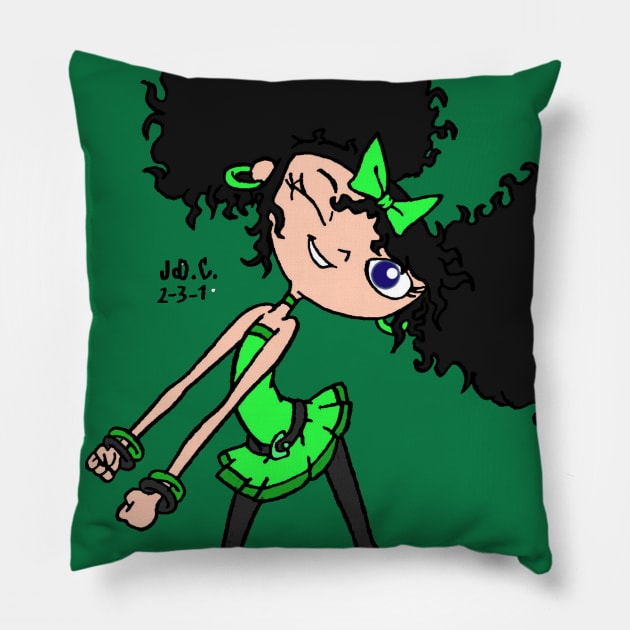 Izzy Green Pillow by TeeJay93