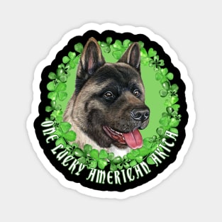 One Lucky American Akita Funny St. Patrick Dog Magnet