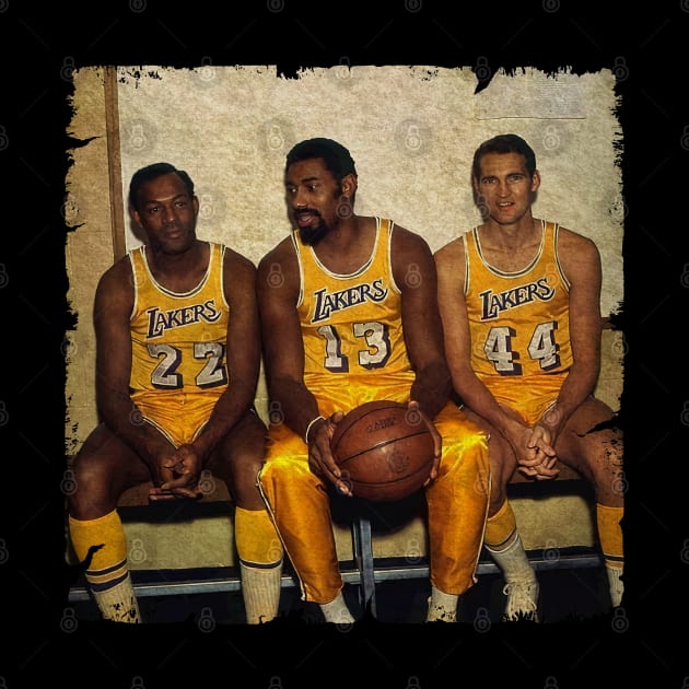 The LAKERS Big 3 (Elgin Baylor, Wilt Chamberlain and Jerry West) by Wendyshopart