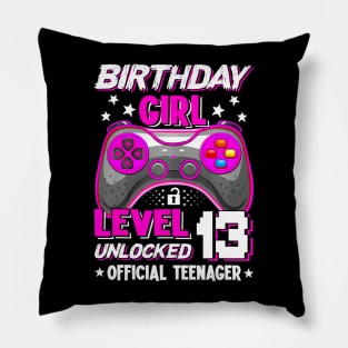 Birthday Girl 13 Years Old Video Game Teenager Pillow