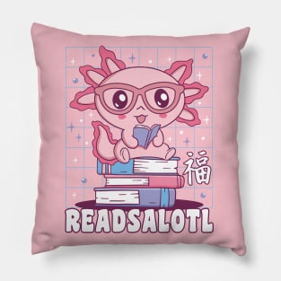 Axolotl Readsalotl Cute Book Reading Pillow