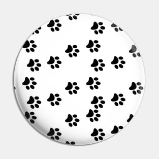 Paw Black and White Pattern Pin