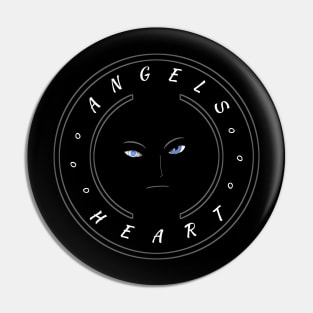 Black T-shirt. Heart angels Pin