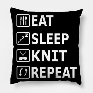 Eat Sleep Knitting Repeat Wool Gift Children Pillow