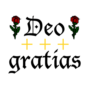 Deo Gratias w/ 8-Bit Roses T-Shirt