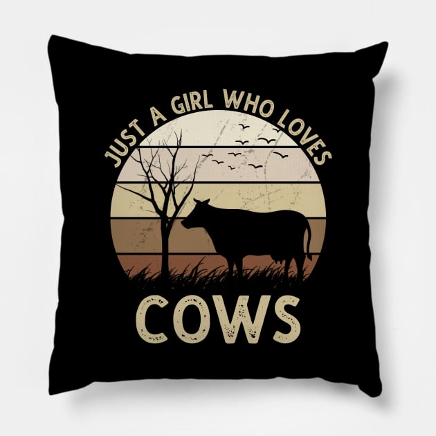 Just A Girl Who Loves Cows Pillow by DragonTees