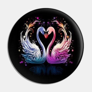 Swan Couple Valentine Pin