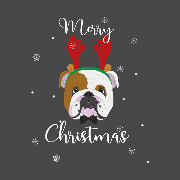 Merry Christmas Bulldog by EarlGreyTees