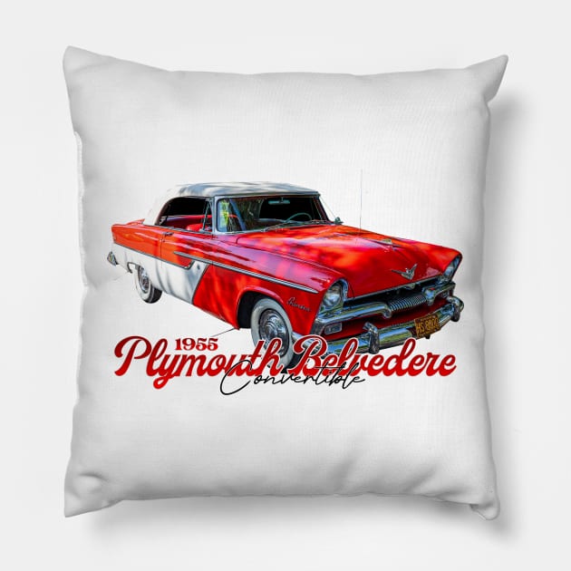 1955 Plymouth Belvedere Convertible Pillow by Gestalt Imagery