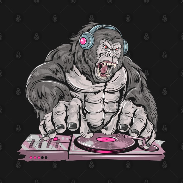 Gorilla DJ by Happy Art Designs