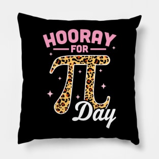 Hooray For Pi Day Pink Leopard Print Pillow