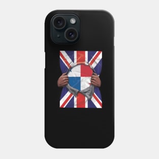 Panama Flag Great Britain Flag Ripped - Gift for Panamanian From Panama Phone Case