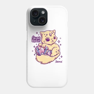 Cute Cat holding jewels to Shine bright Phone Case