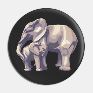 Elephant Mama and Baby Pin