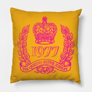 The Queen's Jubilee 1977 - Punk Style Faded Design Pillow