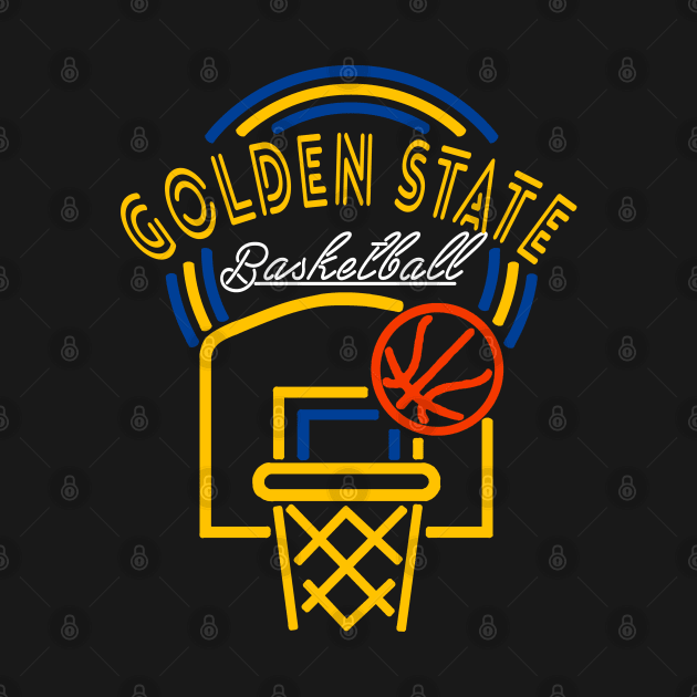 Neon Golden State Basketball by MulletHappens