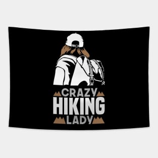 Crazy Hiking Lady Tapestry