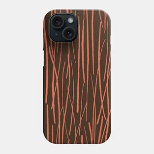 Pine Needles in the forest, chocolate brown and orange Phone Case