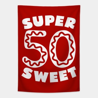 Super Sweet 50 White Donut Icing Tapestry