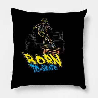 Skateboard Art Design motivational and inspirational quotes Pillow