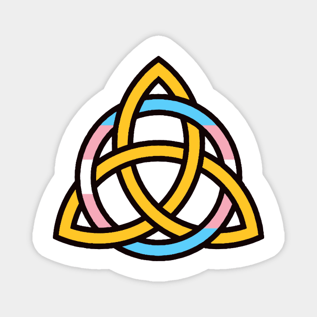 Trans Pride Encircled Triquetra Magnet by QAFWarlock