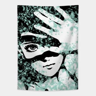 Punk Fashion Style Mint Green Glowing Girl Tapestry