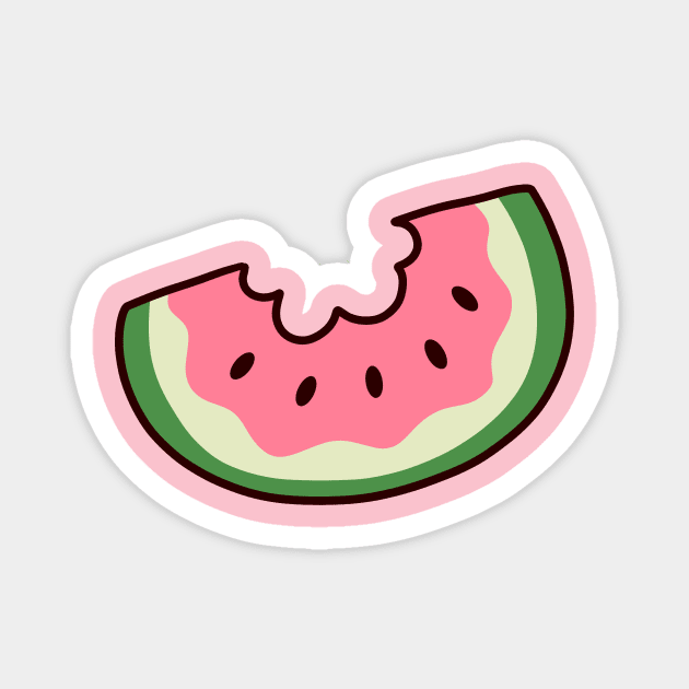 Bitten Watermelon Magnet by saradaboru