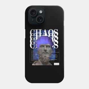 chaos statue blue text Phone Case