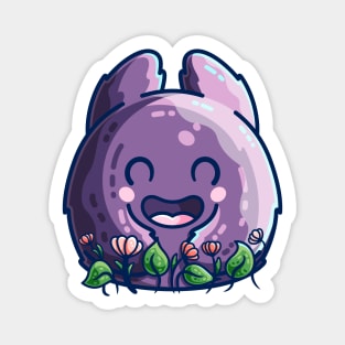 Cute Friendly Monster and Flowers Magnet