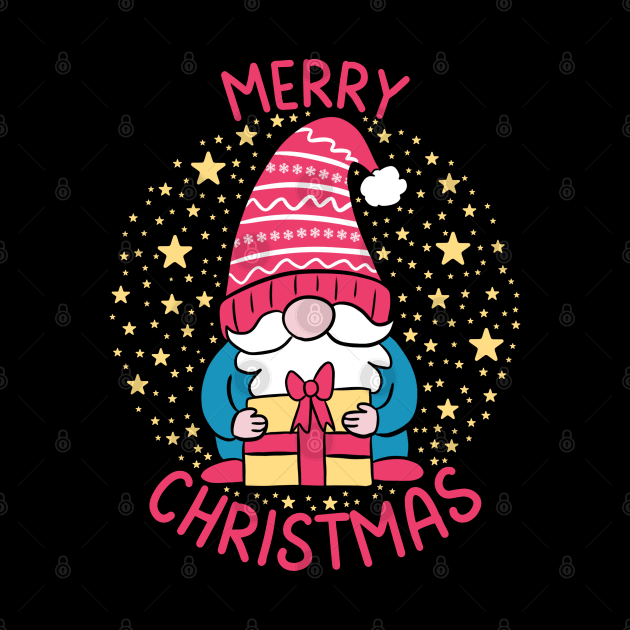 Merry Christmas Cute Gnome ready for the holidays by Yarafantasyart