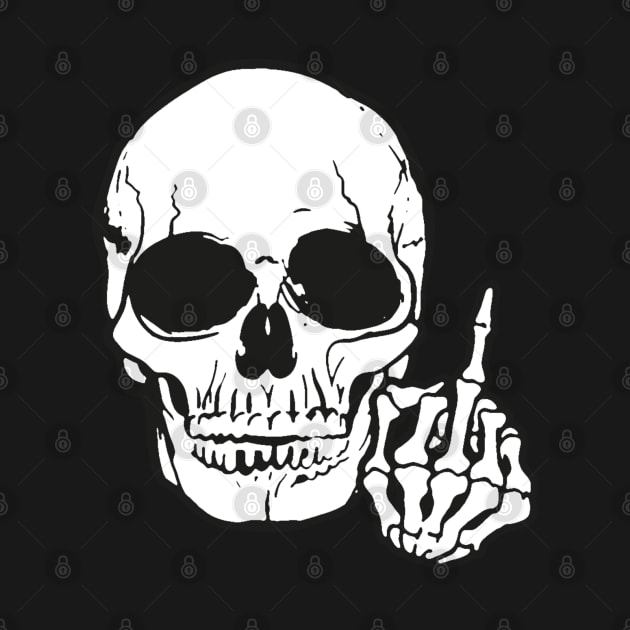 Skull Middle Finger by  The best hard hat stickers 