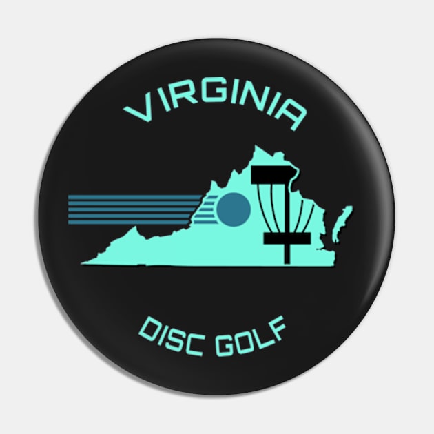 Virginia Disc Golf - State Shape Light Green Pin by grahamwilliams