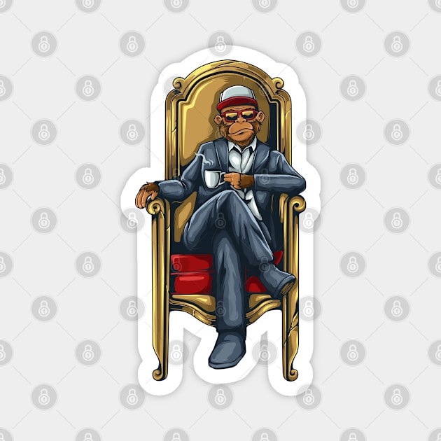 Monkey sitting throne Magnet by Mako Design 