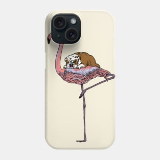 Flamingo and English Bulldog Phone Case