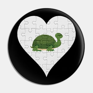 Jigsaw  Turtle Heart Design - Fish Turtle Pin