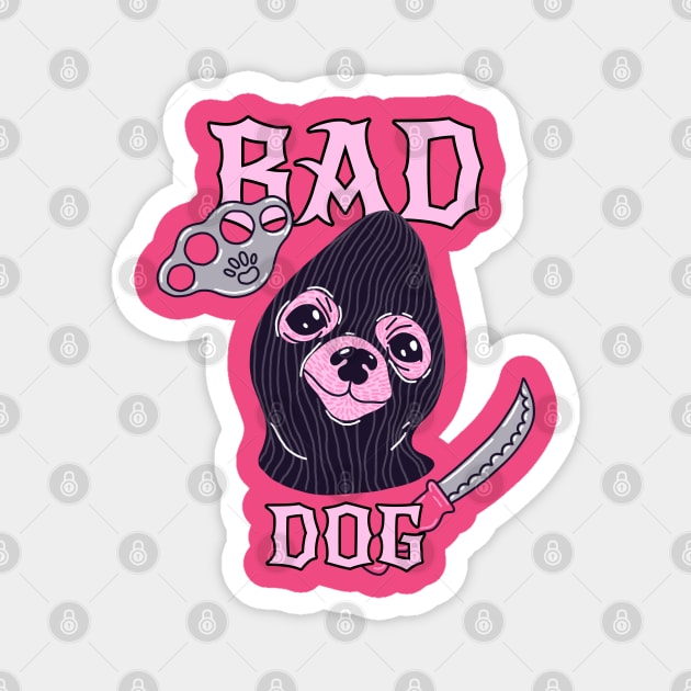 bad dog in balaclava meme Magnet by Voropaeva_visual