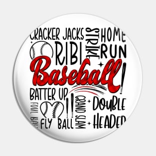 Glitter Baseball Pin