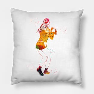 Flag Football Player Girl Pillow