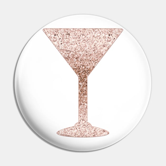 Martini - rose gold glitter Pin by RoseAesthetic